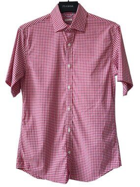 Small Red Checked Plaid Shirt White Jos A Bank Mens Short Sleeve Traveler Size S